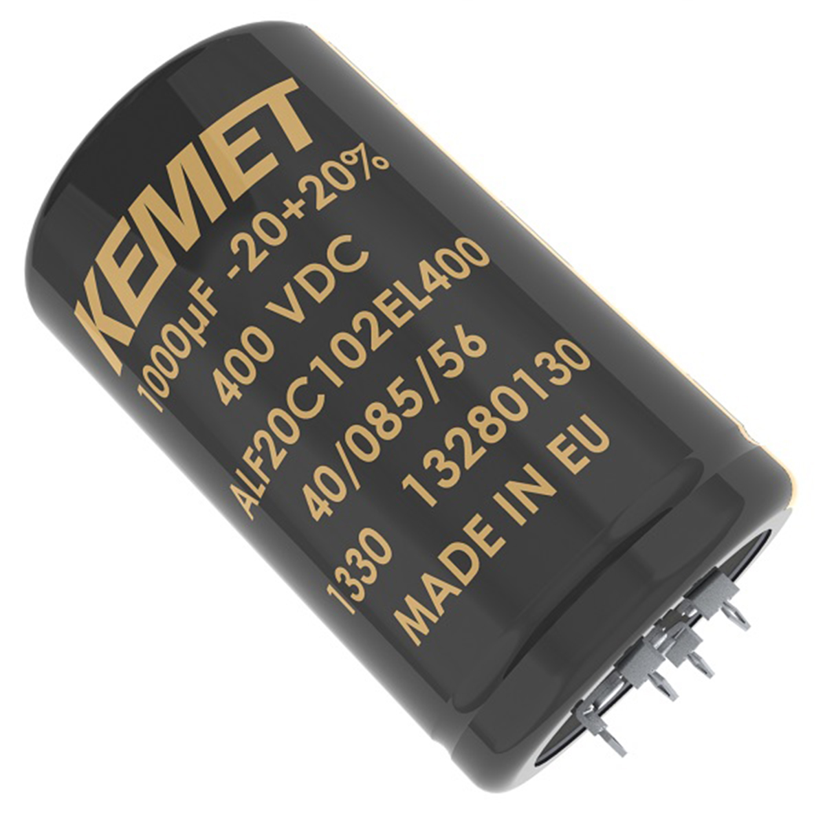 KEMET 1000μF Aluminium Electrolytic Capacitor 400V dc, Press-Fit - ALF20C102EL400