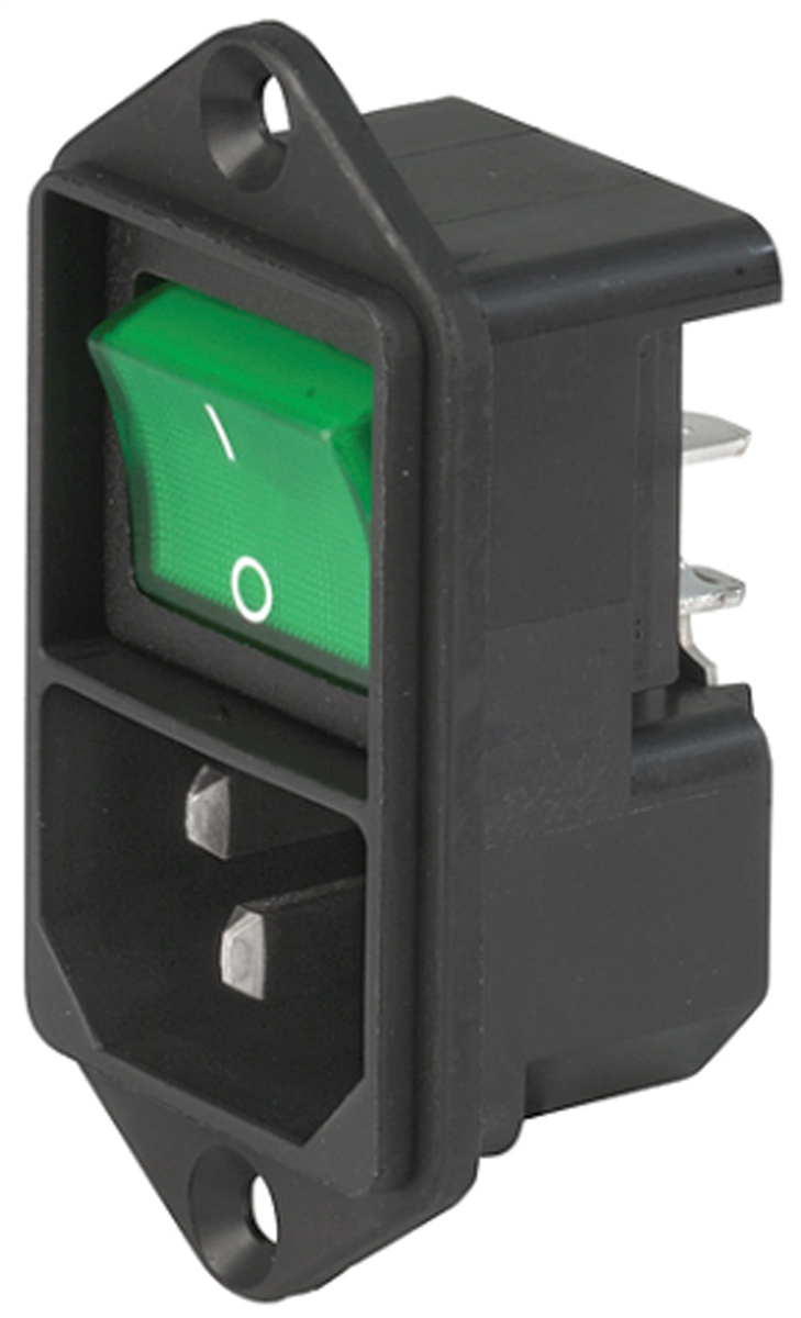 Schurter C14 Panel Mount IEC Connector Male, 10A, 250 V