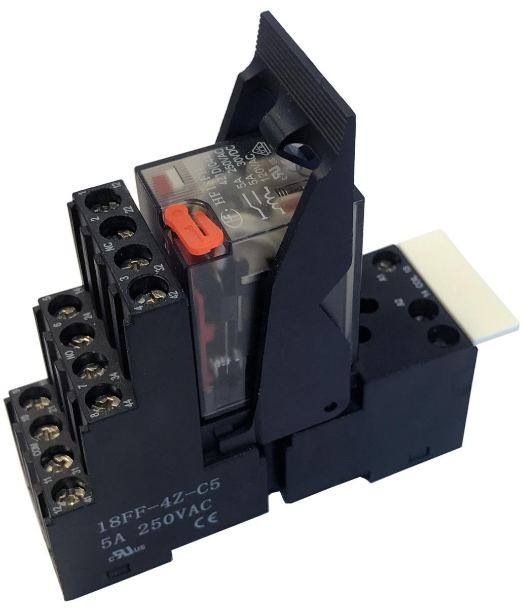 Hongfa Europe GMBH 4RM Series Interface Relay, DIN Rail Mount, 24V ac Coil, 4PDT, 4-Pole, 5A Load