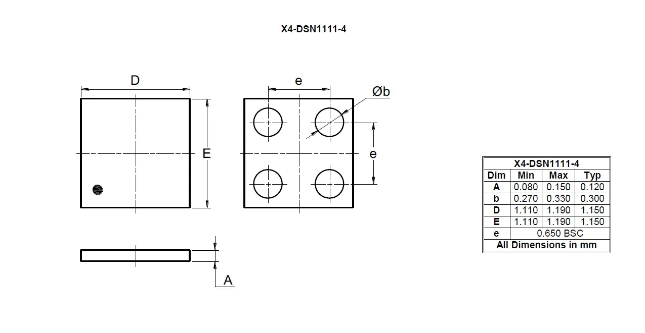 DiodesZetex Type N-Channel MOSFET, 20 V X4-DSN1111-4 DMN2030UCA4-7