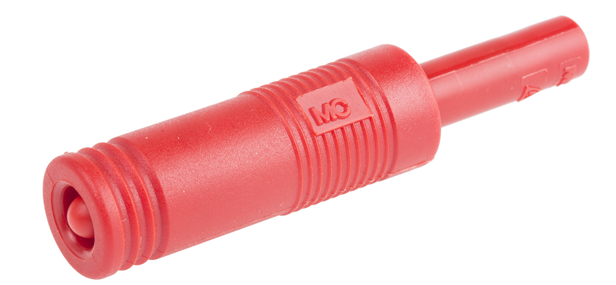 Staubli Red, Female, Male Test Connector Adapter With Brass contacts and Nickel Plated