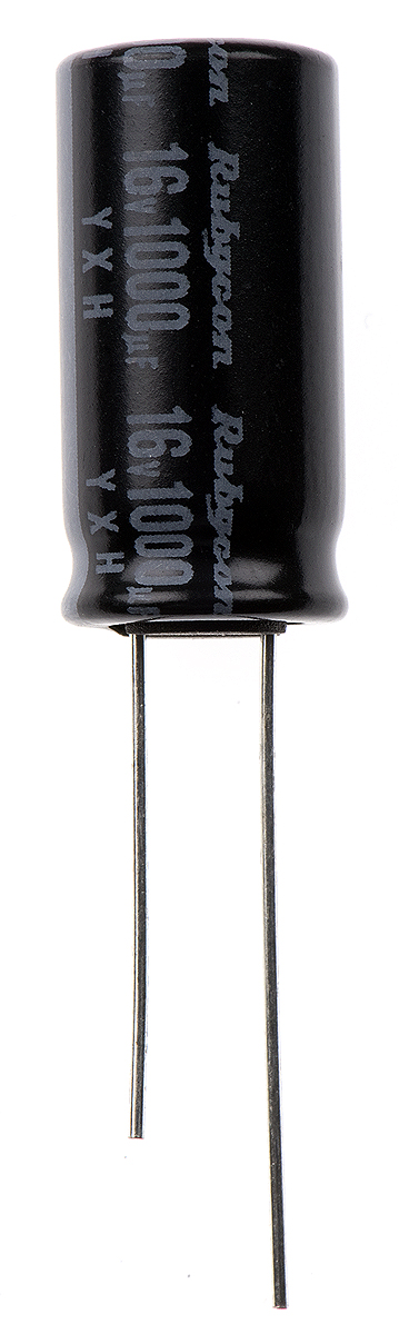 Rubycon 1000μF Aluminium Electrolytic Capacitor 16V dc, Radial, Through Hole - 16YXH1000MEFC10X20