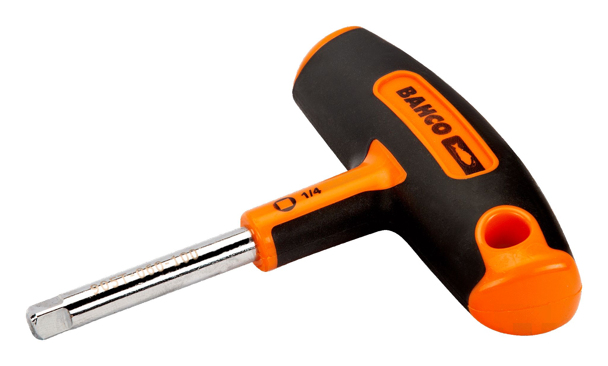Bahco 905T-060-100 1/4 in Square Socket Driver With T-Handle, 45 mm Overall