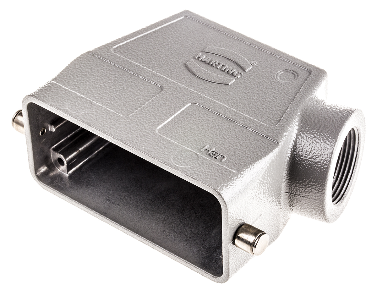 HARTING Han B Heavy Duty Power Connector Hood, PG21 Thread, Side Entry