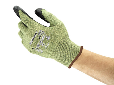 Ansell ActivArmr Green Kevlar Work Gloves, Size 10, Neoprene Coating