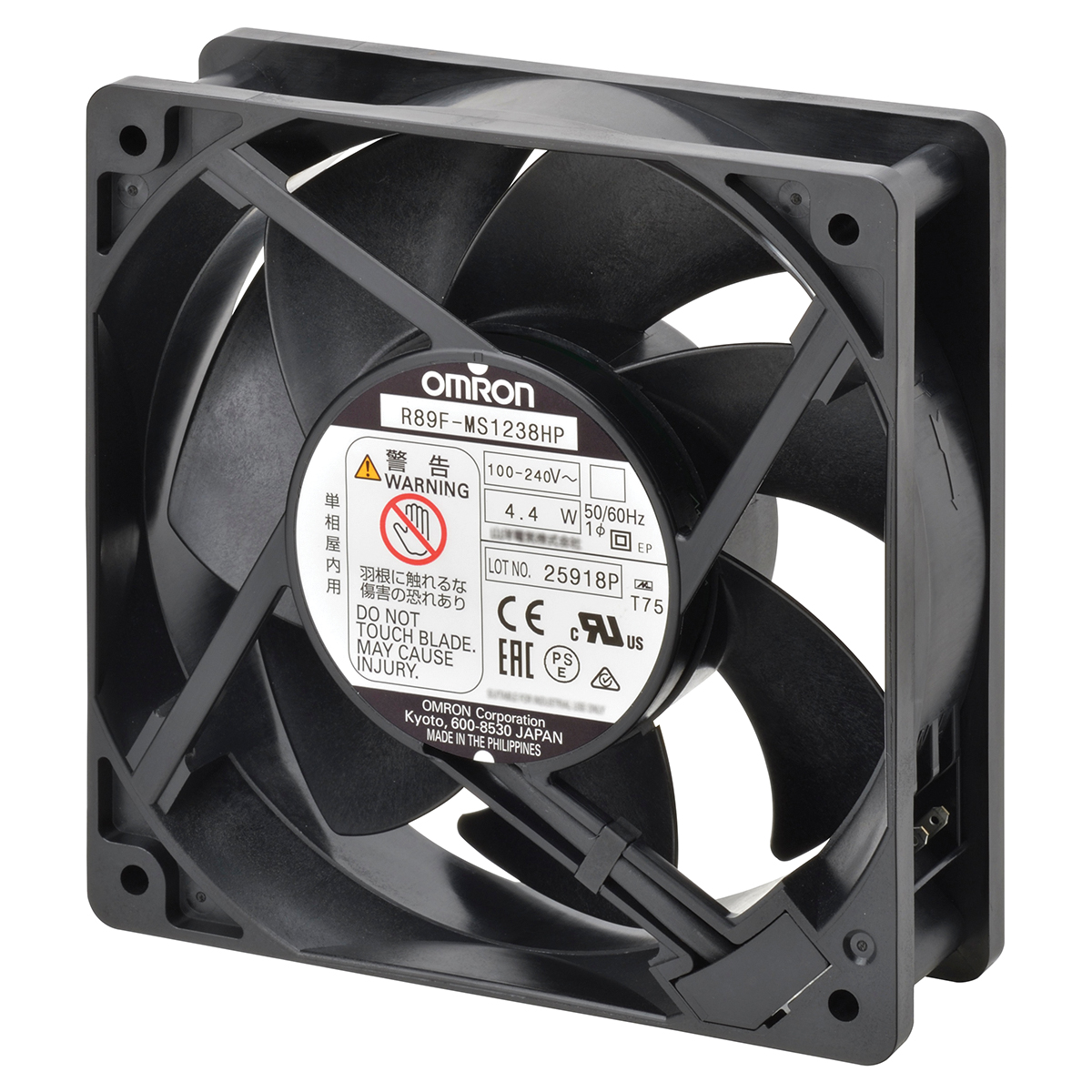 Omron R89F Series Axial Fan, 100 → 240 V ac, AC Operation, 3m³/min, 4.4W, 80mA Max, 120 x 120 x 38mm