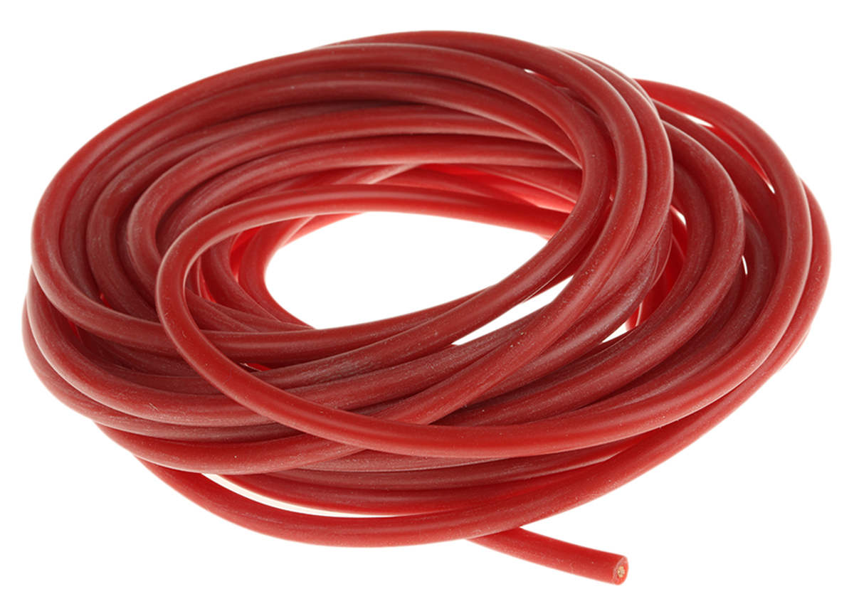 Hew Heinz Eilentropp SIFF Series Red 1.1 mm² Hook Up Wire, 17 AWG, 516/0.05 mm, 5m, Silicone Insulation