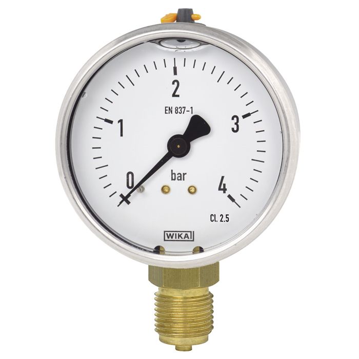 WIKA G 1/2 Analogue Pressure Gauge 16bar Bottom Entry 80mm Outside Diameter