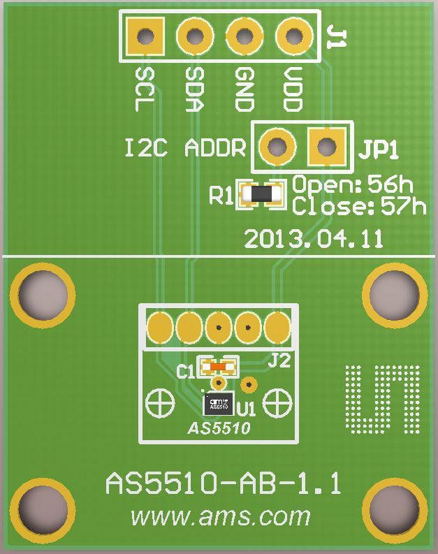 ams OSRAM AS5510-WL_EK_AB Position Sensor Adapter Board for AS5510 AS5510
