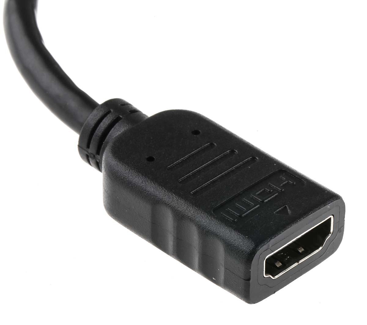 RS PRO Male DisplayPort to Female HDMI, PVC  Cable, 1080p, 150mm