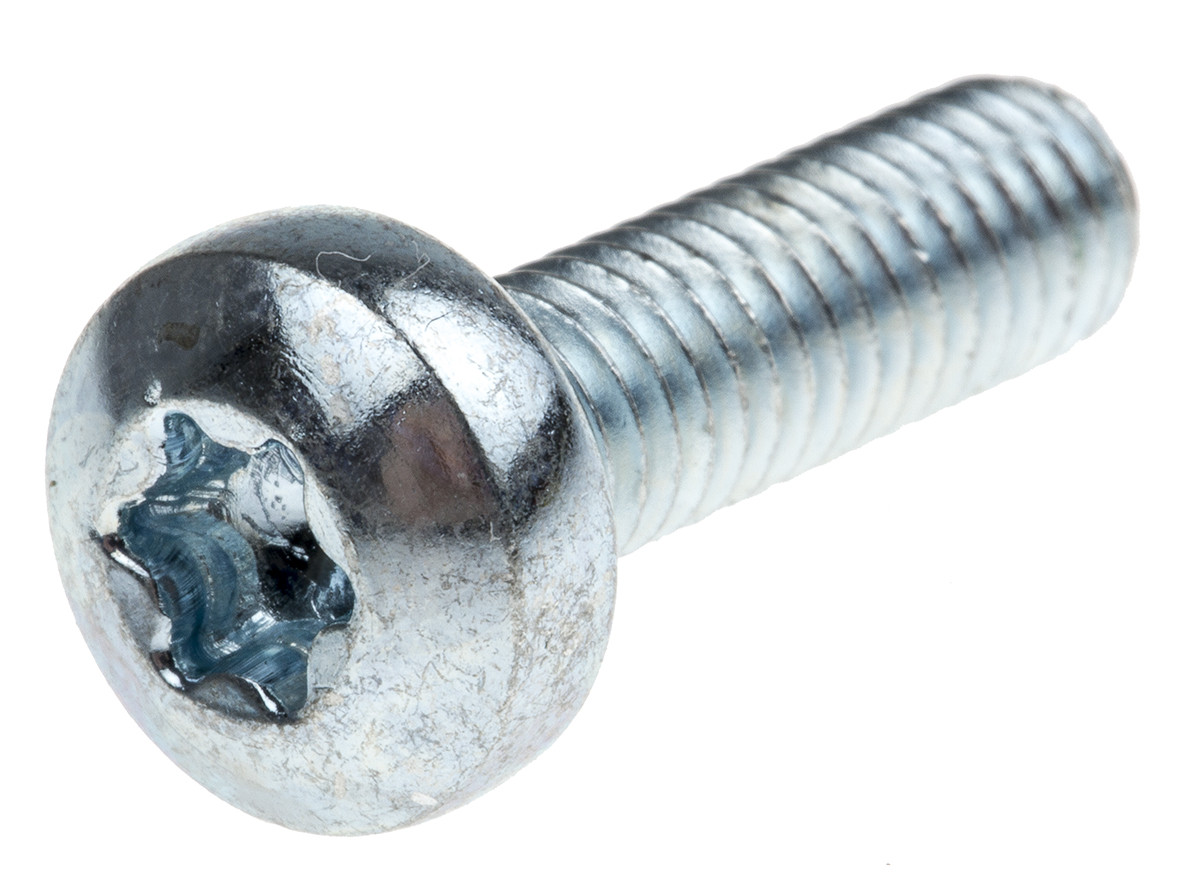 RS PRO Torx M6 Pan Steel Machine Screws x 20.0mm