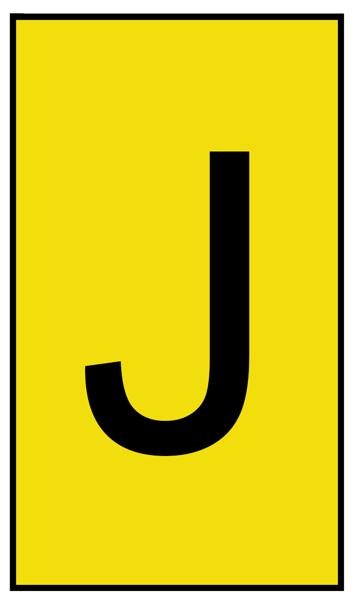 HellermannTyton Ovalgrip Slide On Cable Markers, Black on Yellow, Pre-printed "J", 2.5 → 6mm Cable, 901-10192