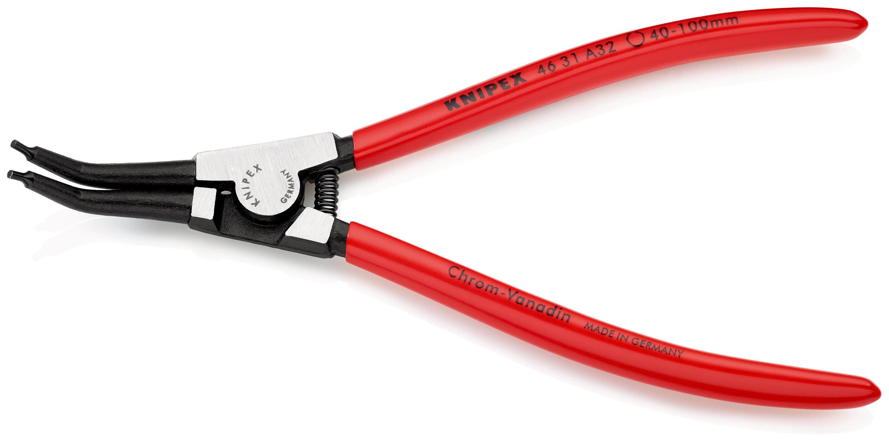 Knipex 46 31 A32 Circlip Pliers, 210 mm Overall, Bent Tip