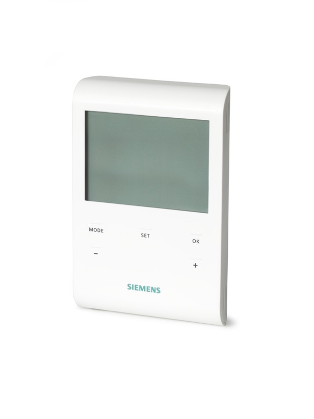 Siemens RDE Wall Mount Thermostat, 127 x 85 x 21.5mm 1 Input, 2 Output On/Off, 3 V dc Supply Voltage 2-Position/TPI