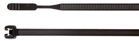 HellermannTyton Cable Tie, 210mm x 4.7 mm, Black Polyamide 6.6 (PA66), Pk-100