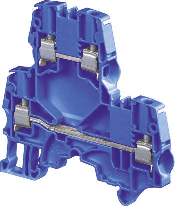 Entrelec 1SNK505220R0000 ZS4-D2 Series Blue, 4mm², Double-Level, Screw Termination, ATEX