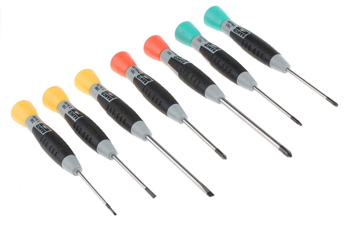 Bahco Phillips; Slotted; Torx Precision Screwdriver Set, 7-Piece