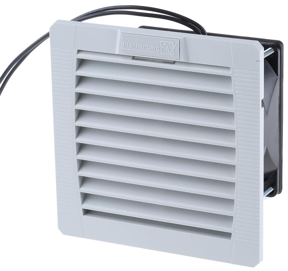 Pfannenberg PF 11.000 Series Filter Fan, 115 V ac, AC Operation, 14m³/h Filtered, 24m³/h Unimpeded, IP54, 109 x 109mm