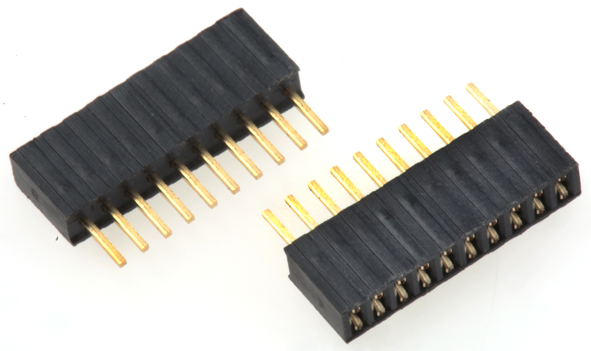HARWIN Straight Through Hole Mount PCB Socket, 10-Contact, 1-Row, 1.27mm Pitch, Solder Termination