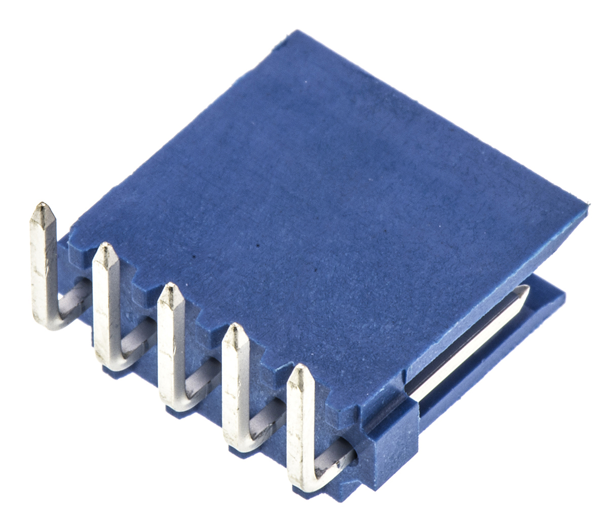 TE Connectivity AMPMODU HE14 Series Right Angle Through Hole PCB Header, 5 Contact(s), 2.54 mm Pitch, 1 Row, Shrouded