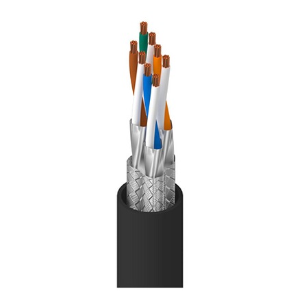 Belden74005PU, 100m Cat7, Black Unterminated to Unterminated, Tinned Copper Braid, Unterminated PE Sheath