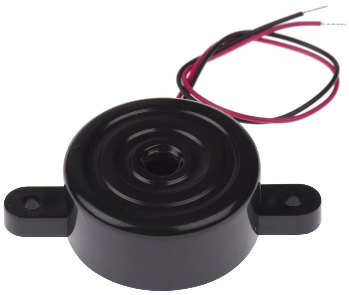 RS PRO 86dB Panel Mount Continuous Internal Piezo Buzzer, 33.7 (Dia.) x 14.5mm, 3V dc Min, 28V dc Max