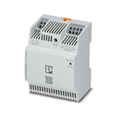 Phoenix Contact 250V Input DIN Rail Uninterruptible Power Supply (120W), STEP3-PS/1AC/48DC/2.5/PT