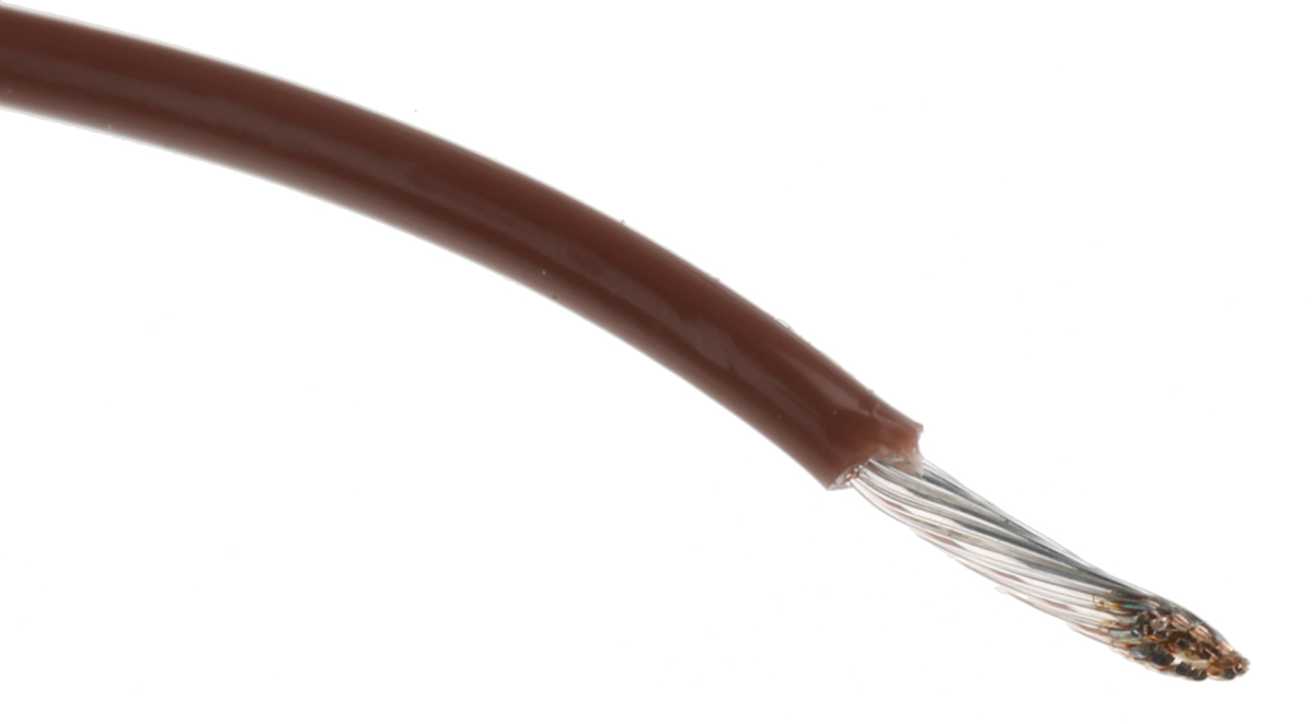 Alpha Wire Hook-up Wire TEFLON Series Brown 0.62 mm² Hook Up Wire, 20 AWG, 19/0.20 mm, 30m, PTFE Insulation, 5856 BR005