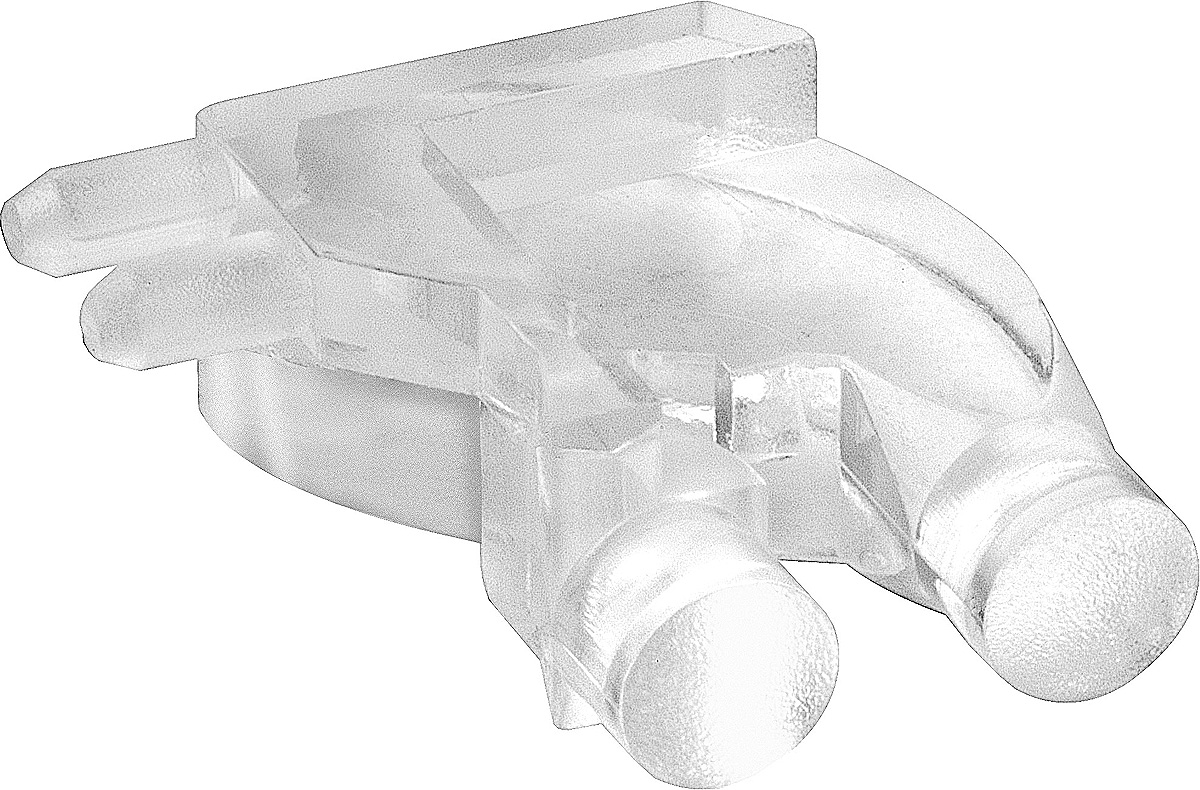 1280.1020 MENTOR, PCB Mounted 2-Way Right Angle LED Light Pipe, Bi-Level-Row Clear Round Lens