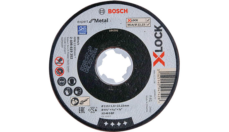 Bosch X-LOCK Cutting Disc, 115mm x 1.6mm Thick, 25 in pack
