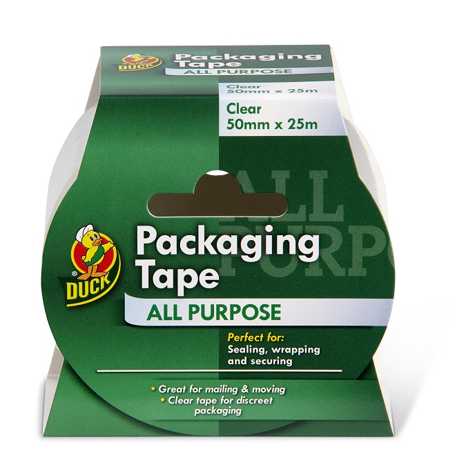 DUCK TAPE Clear Packing Tape, 25m x 50mm