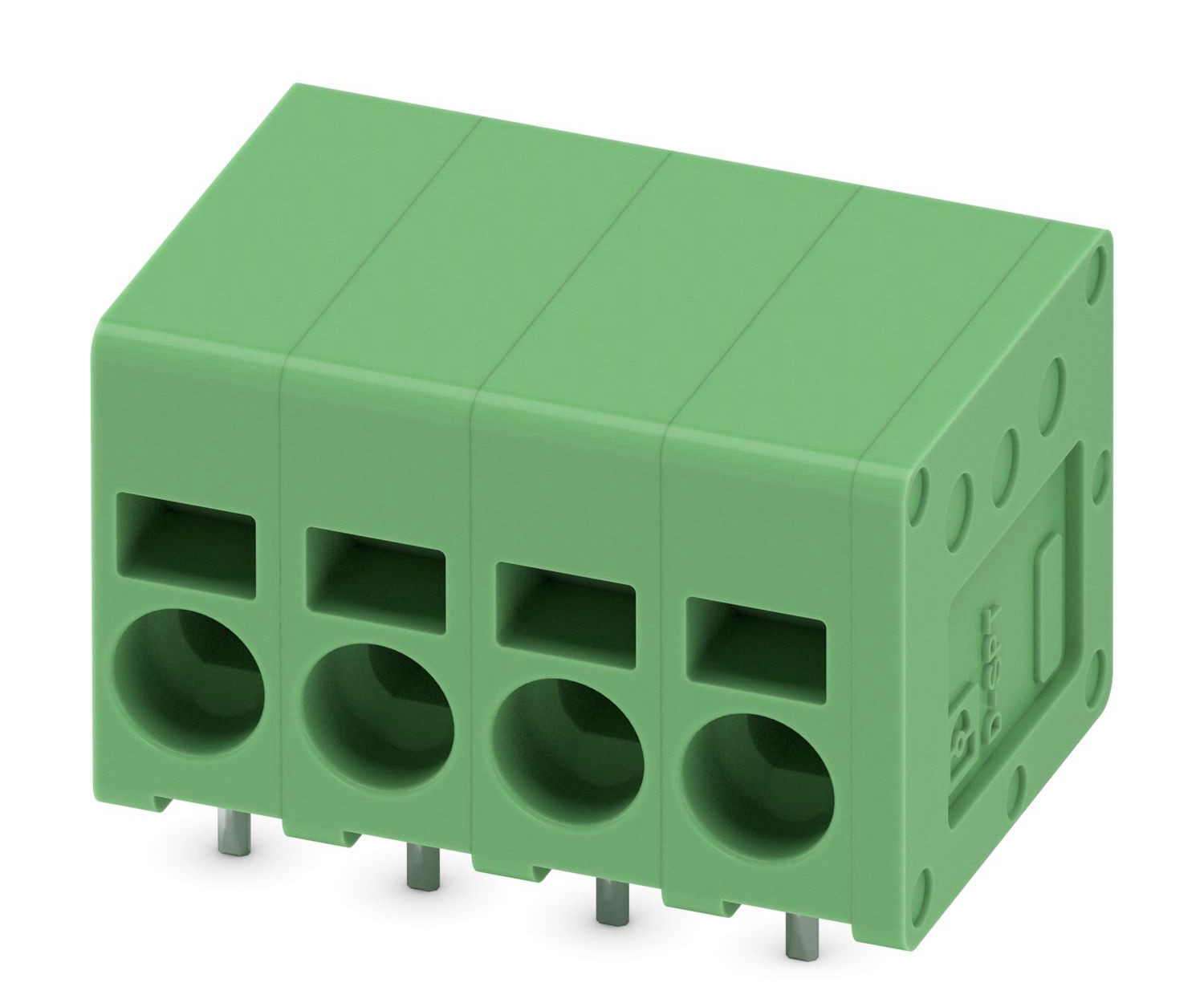 Phoenix Contact SPT 2.5/4-H-5.0 Series PCB Terminal Block, 4-Contact, 5mm Pitch, Through Hole Mount, 1-Row, Spring Cage