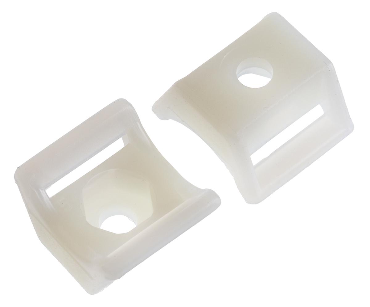 HellermannTyton Self Adhesive Natural Cable Tie Mount 12 mm x 13.5mm, 8mm Max. Cable Tie Width