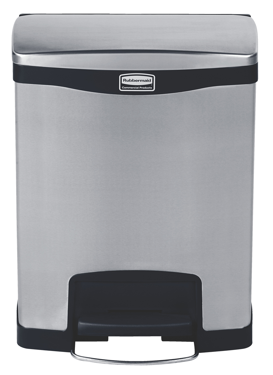 Rubbermaid Commercial Products Slim Jim 30L Silver Pedal Stainless Steel Waste Bin