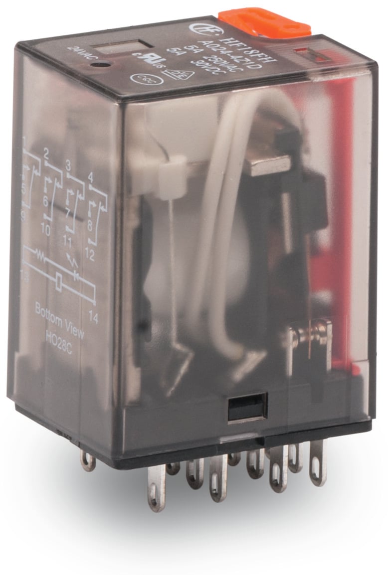 WAGO Plug-In Mount Relay, 24V ac Coil, 5A Switching Current, 4PDT