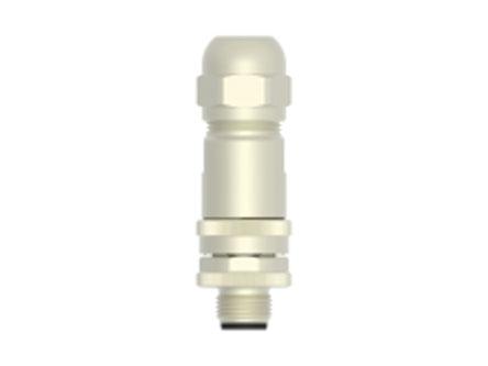 TE Connectivity Circular Connector, 5 Contacts, Cable, M12 Connector, Plug, Male, IP67, T411 Series