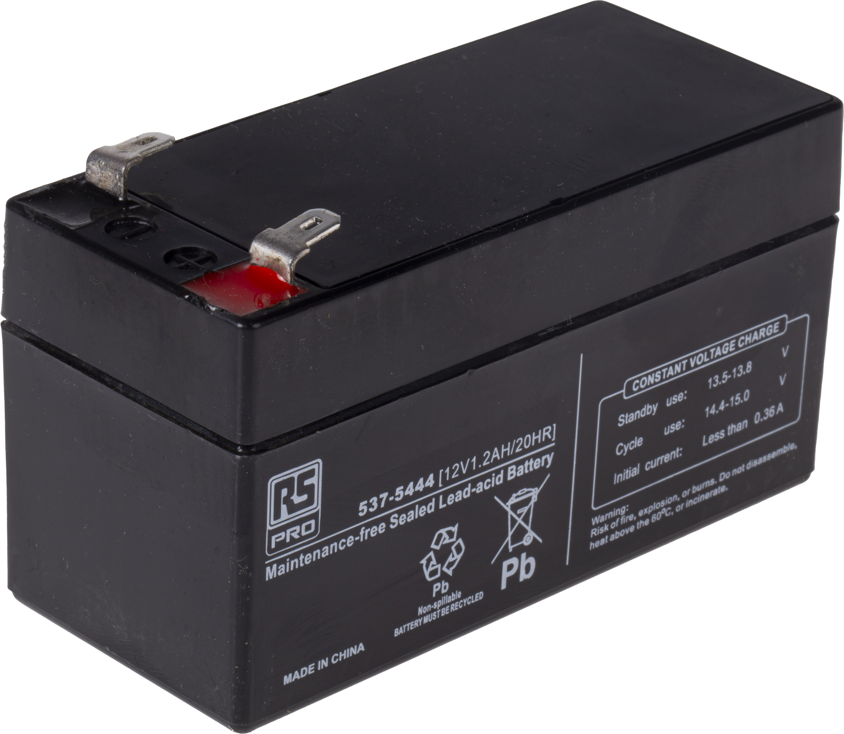 RS PRO 12V T1 Sealed Lead Acid Battery, 1.2Ah