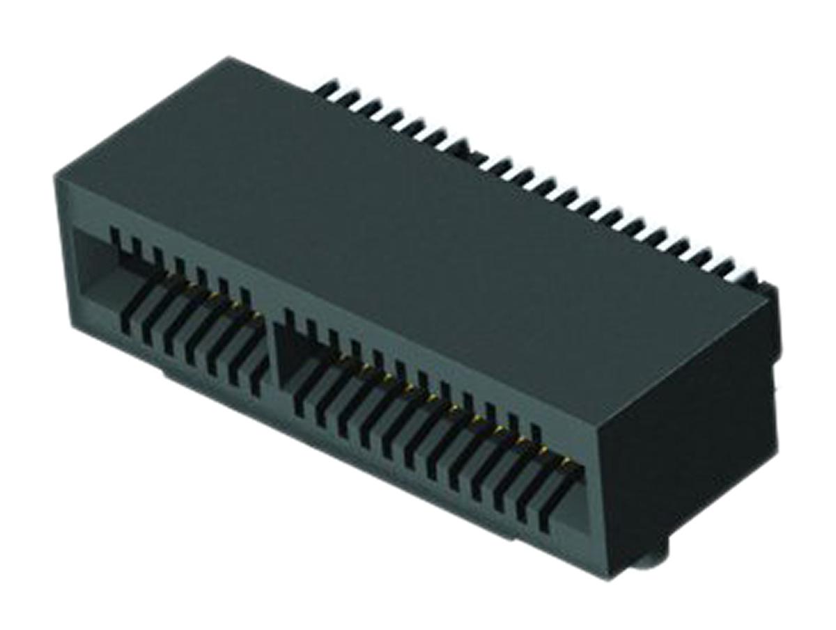 Samtec MEC1-RA Series Right Angle Female Edge Connector, Surface Mount, 10-Contacts, 1mm Pitch, 2-Row, Solder