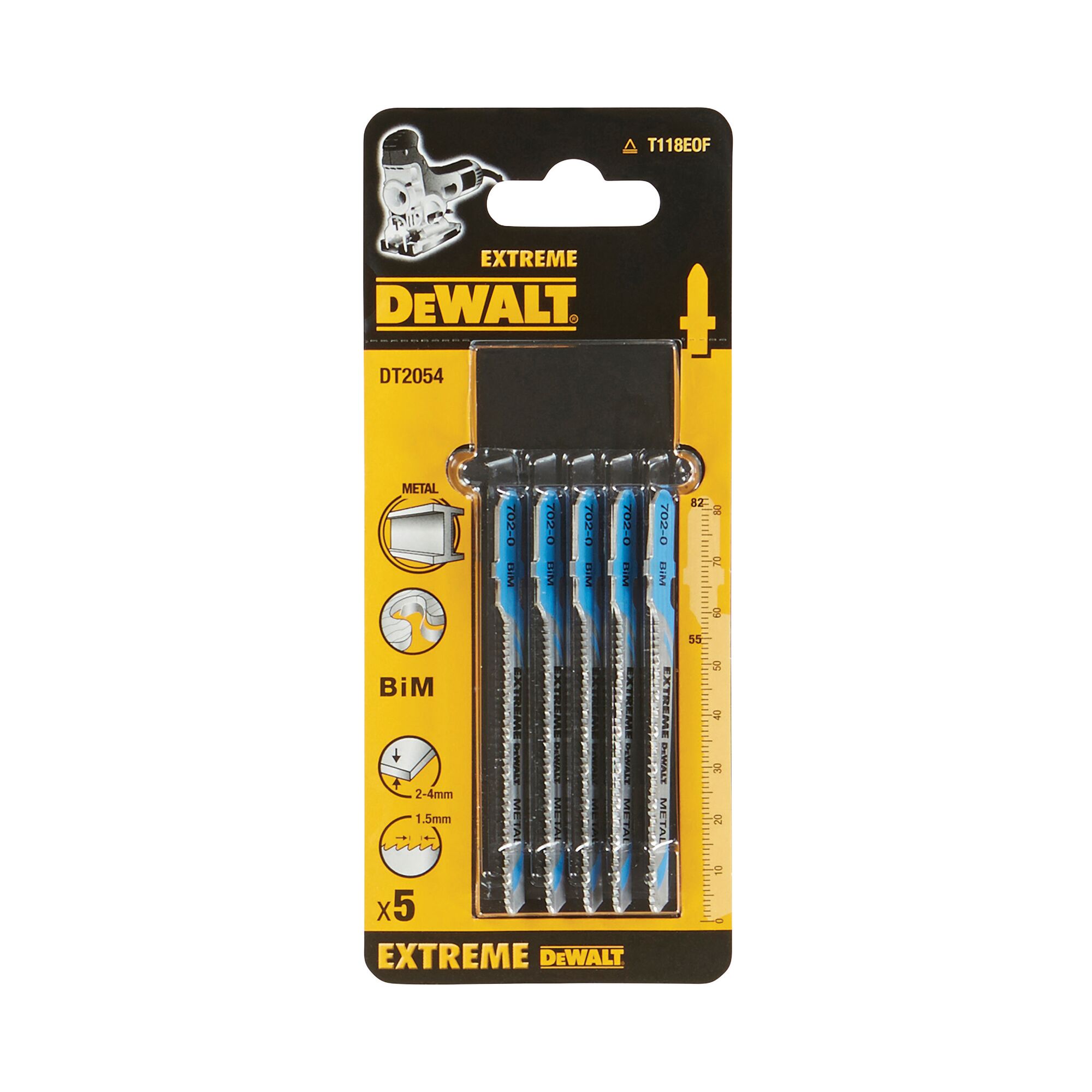 DeWALT Metal 55mm Cutting Length Jigsaw Blade, Pack of 5