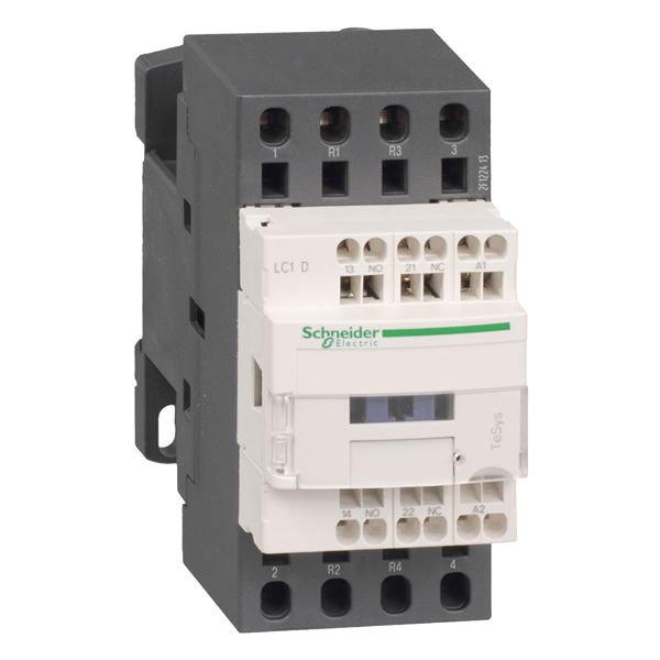 Schneider Electric LC1D Contactor 2NO+2NC, 25 A Contact Rating, 7.5 kW, 24 V dc, 4, TeSys Deca