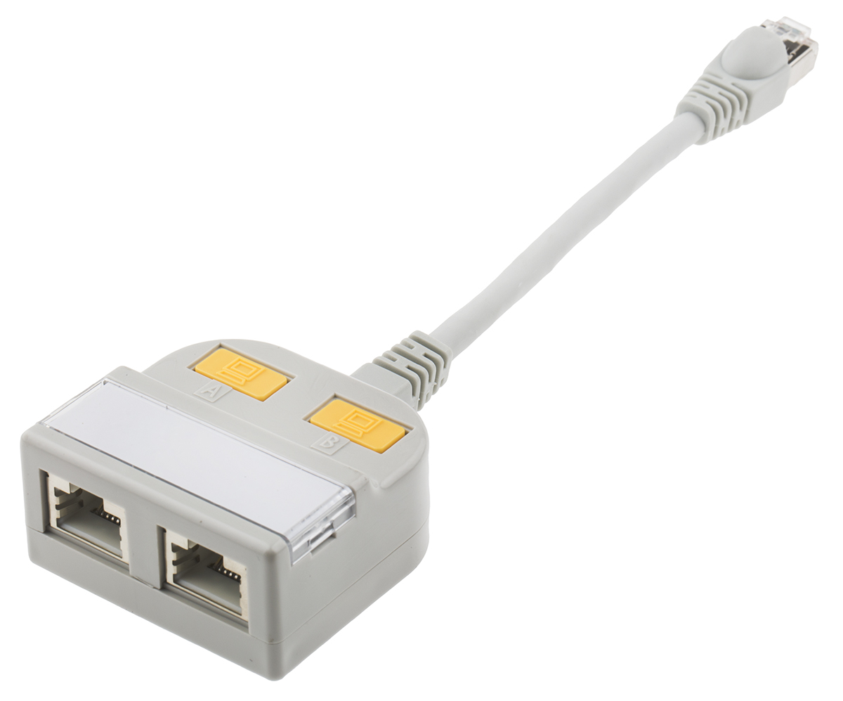 RS PRO 2-Port RJ45 T-Adapter, Cat5, Shielded