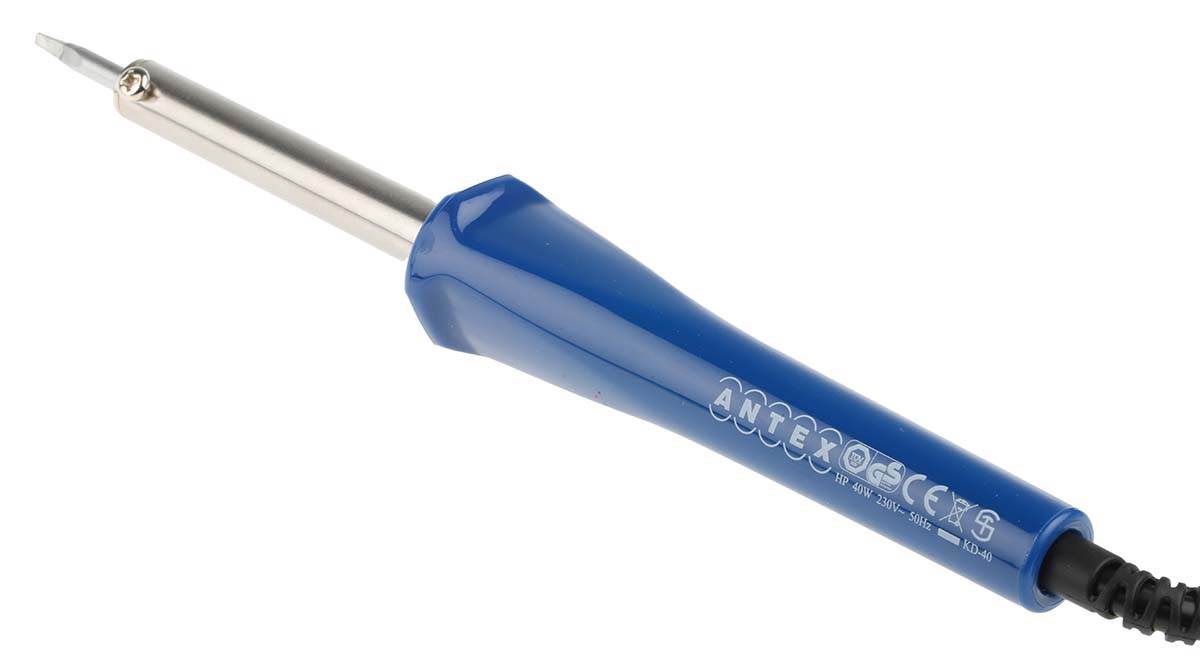 Antex Electronics Electric Soldering Iron, 230V, 40W, for use with Soldering Work with Lead Free Solder