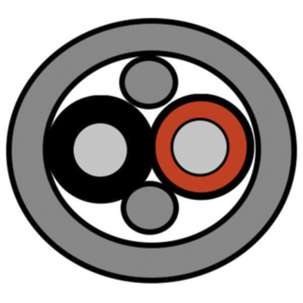 Belden70045 Series 2 Core Speaker Cable, 1.5 mm² CSA, 6.3mm od, 100m, Black