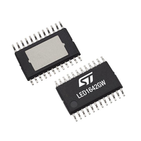 STMicroelectronics LED1642GWXTTR Gate Driver, 40 mA 24-Pin 5.5 V, TSSOP-24