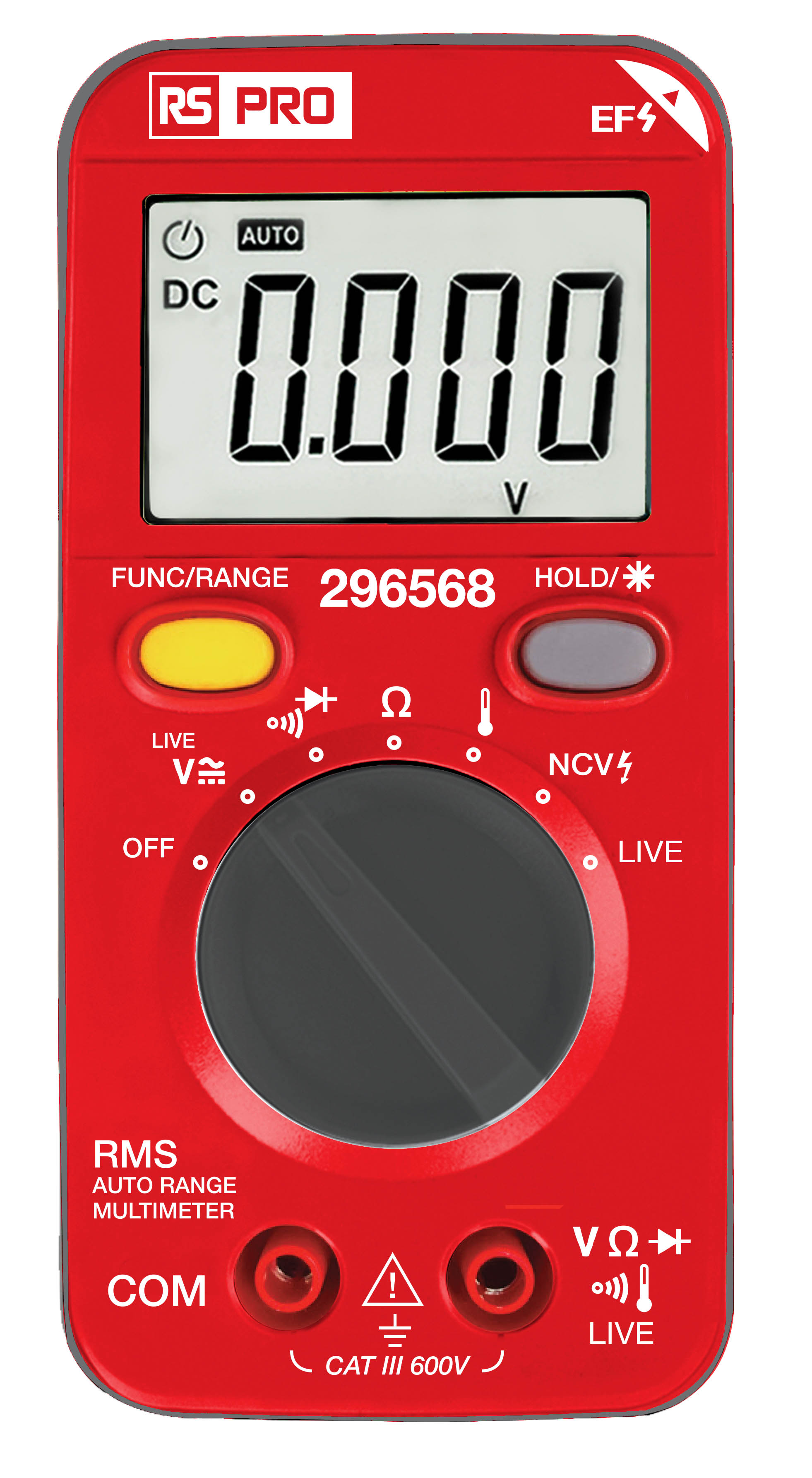 RS PRO Digital, LCD Digital Multimeter, 1A ac Max, 1A dc Max, 600V ac Max - RS Calibrated