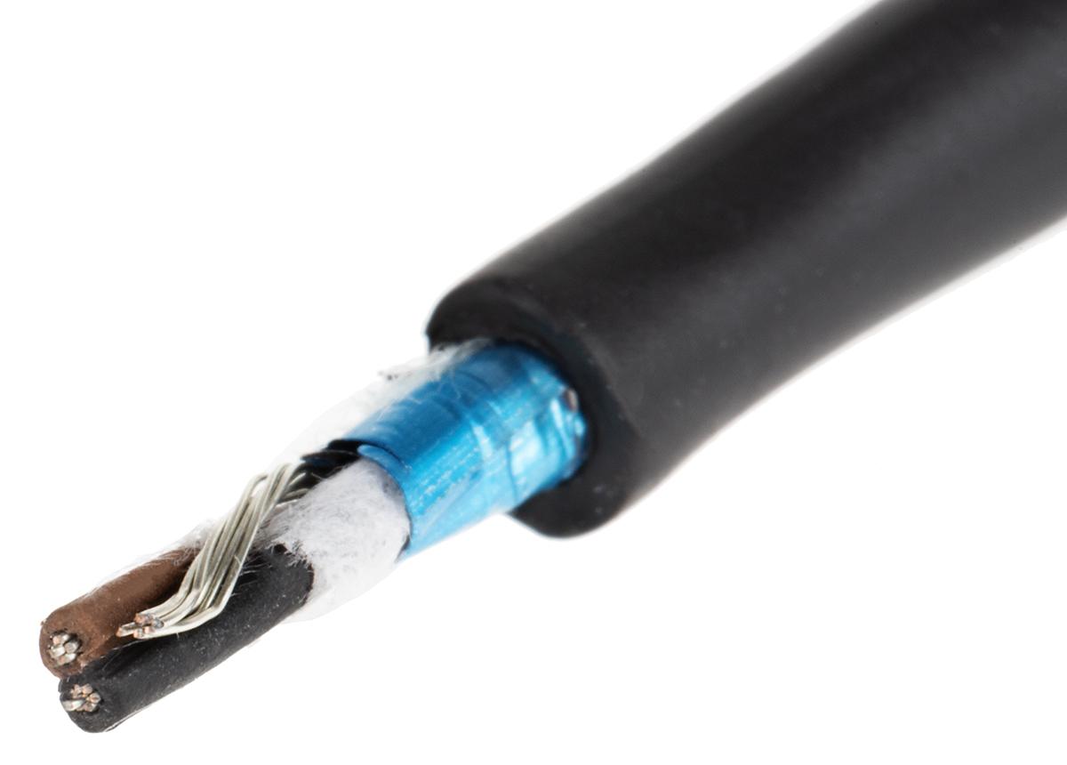 Alpha Wire Xtra-Guard 4 Performance Cable Control Cable, 2 Cores, 0.35 mm² 22 AWG, Screened, 30 m, Black Thermoplastic