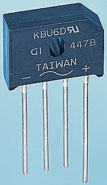 Vishay Bridge Rectifier, 6A, 800V, 4-Pin
