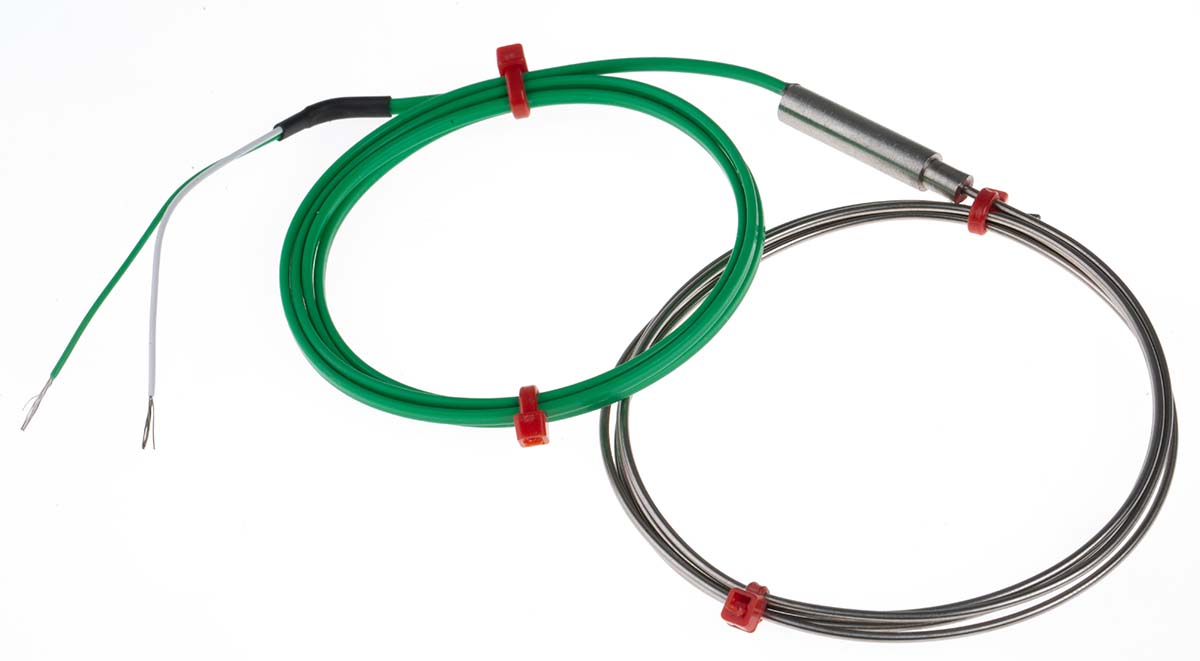 RS PRO Type K Mineral Insulated Thermocouple 1m Length, 1.5mm Diameter → +1100°C