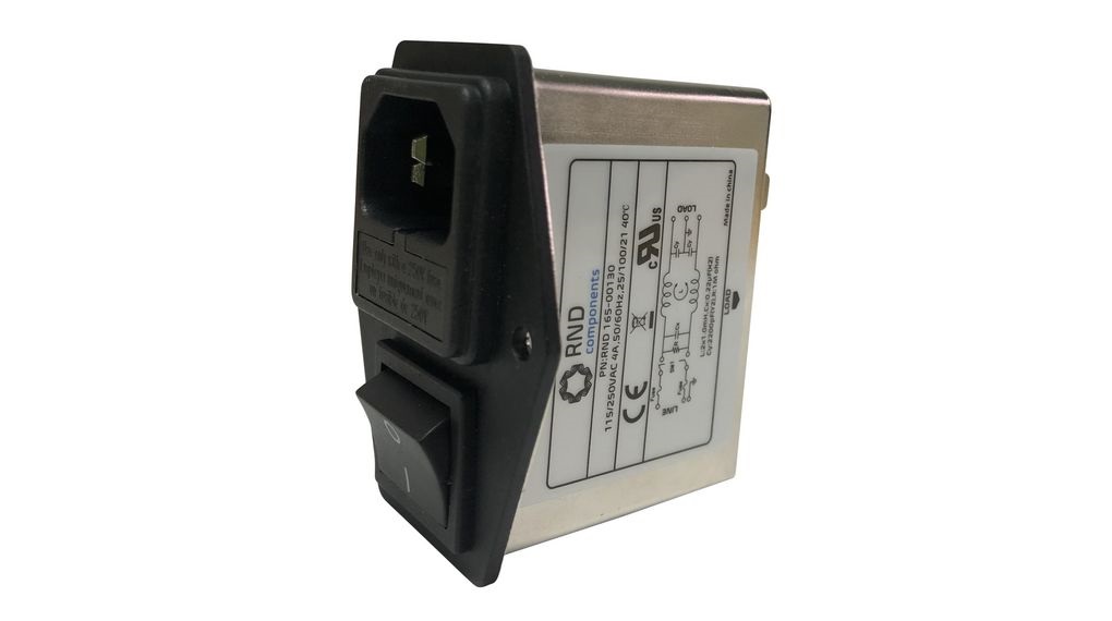 RND, RND 165 4A 250 V 50 Hz, 60 Hz, Chassis Mount EMI Filter, Tab, Single Phase