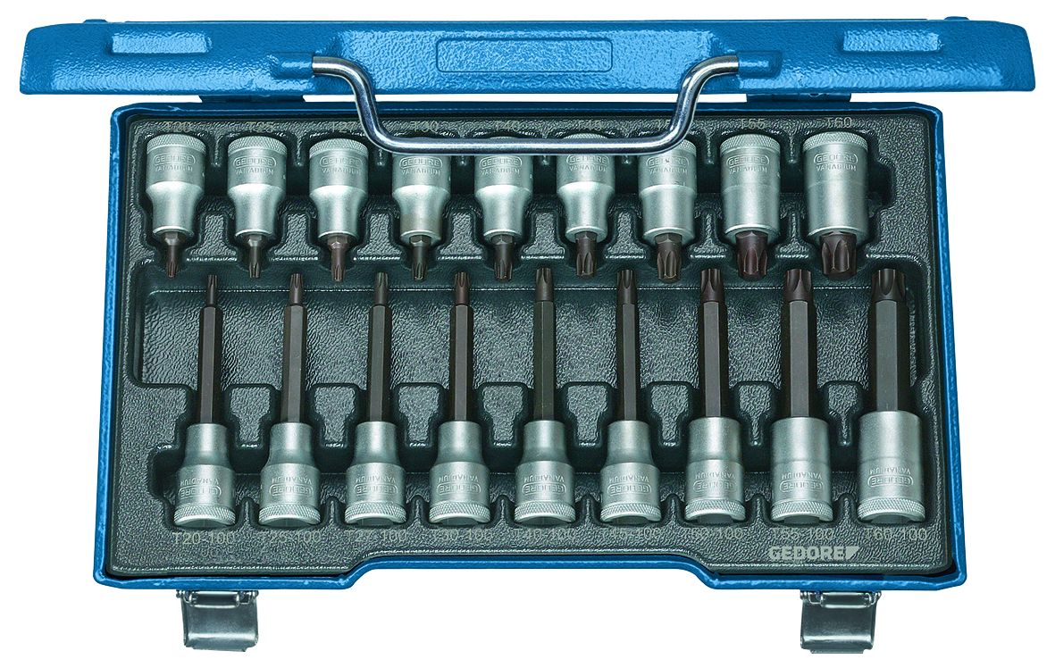 Gedore Driver Bit Set 18 Pieces, Torx